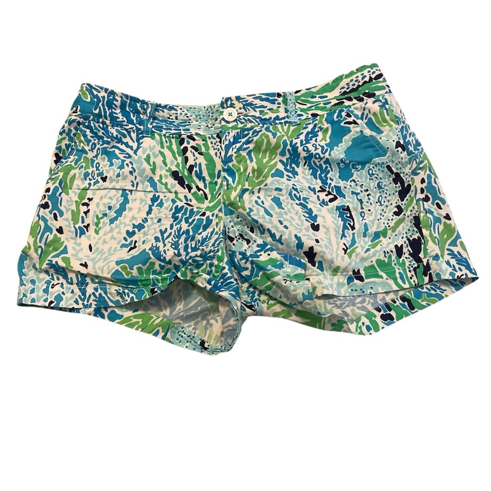 Lilly Pulitzer Blue and Green Shorts Vibrant Design